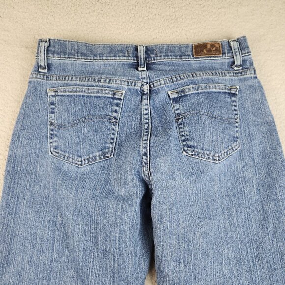 LEE Jeans Women's 8M Blue Curvy Relaxed at the Waist Straight Leg Denim Pants - Picture 13 of 13